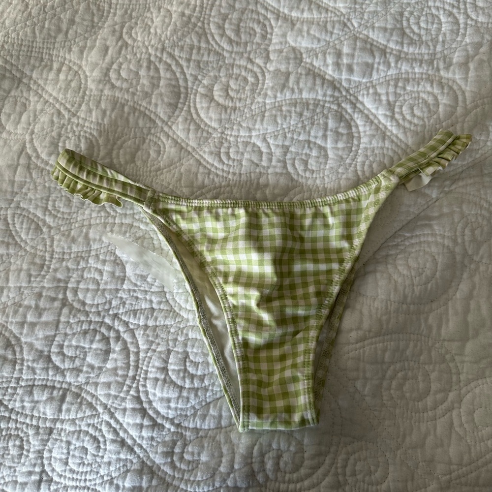 Green Gingham Bikini Bottom